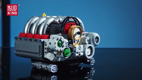 Mould King 10193 Boxer Engine Model Kit That Runs - Build Your Own Mini Car Engine Replica, Build Blocks Set for Adult/Model (609 Pcs)