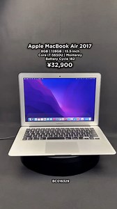 5.2K views · 23 reactions |  PRICE DROP!  MacBook Air 2017 – Core i7  13-inch | 8GB RAM | 128GB SSD  Battery Cycle: 182 ⚙️ macOS Monterey  ¥32,900  PM now! https://m.me/yeheyjp #dealzkk #laptop #japan #highlights #highlights #everyone | Dealz K.K. | Facebook