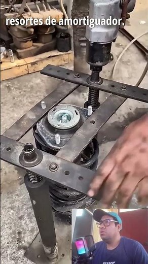 ✅Safe homemade shock absorber spring press #mechanics #cars