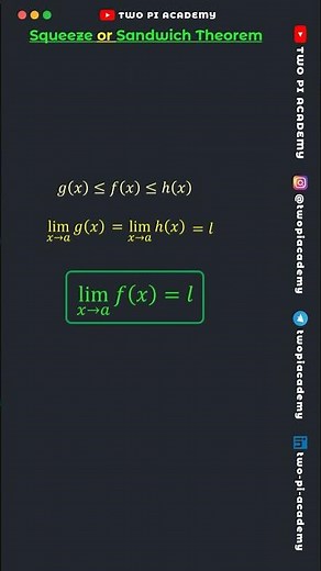 Squeeze Theorem or Sandwich Theorem | Limits & Continuity #jeedailyconcepts #limitsandderivatives