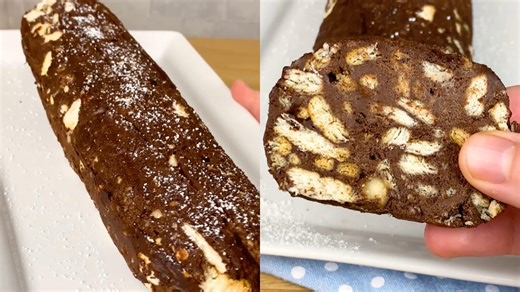 Greek Yogurt Chocolate Salami Without Eggs or Butter: The Italian Recipe Everyone Will Love!