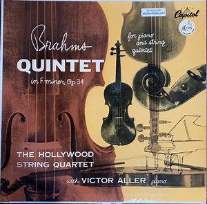 Brahms, The Hollywood String Quartet, Victor Aller - Quintet In F Minor For Piano And String Quartet, Op. 34