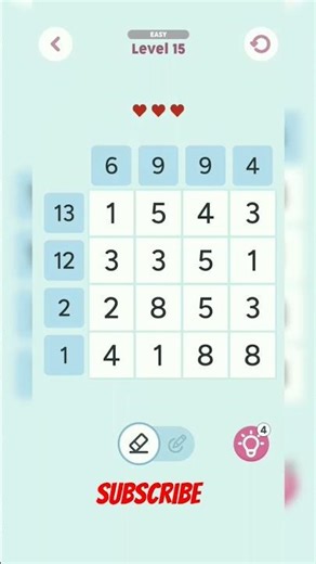 Cross sums Level 15 #mathtricks #easygame #games #puzzle #mathspuzzlegame #mobliegameplay