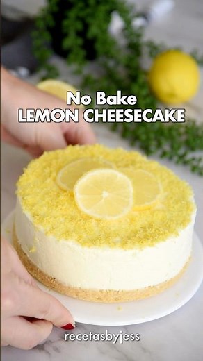 No Bake LEMON CHEESECAKE! 🍋💛 #recipe #nobakecheesecake #recipe #easyrecipe #nobakedessert