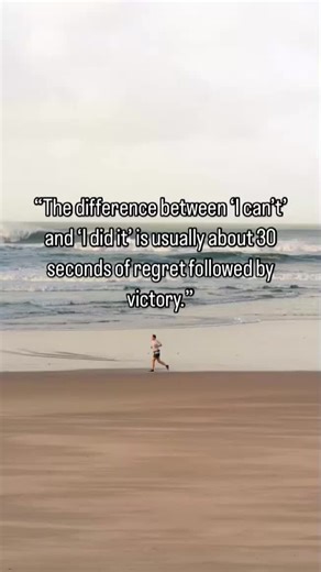 “The difference between ‘I can’t’ and ‘I did it’ is usually about 30 seconds of regret followed by victory.” #motivation #running #runningmotivation #fitness #beginnerrunner #success