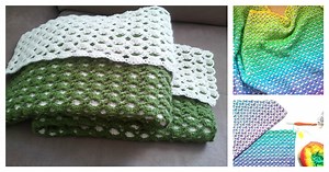 Double Sided Baby Shell Blanket Free Crochet Pattern