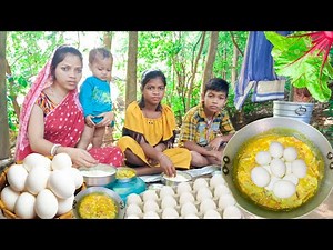 EGG CURRY cooking and eating/villege style cooking/santali tribal village cooking/rural Indian