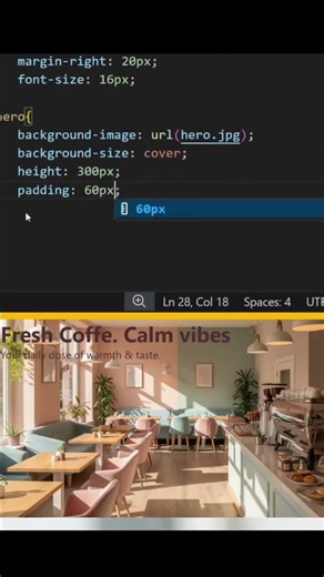 Built an aesthetic cafe website using HTML & CSS basics.#html #css #codingjourney #webdevelopment