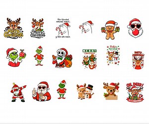 Christmas image pack: festive graphics, Santa Claus, reindeer, snowmen, teddy bears / Christmas 18 PNG images