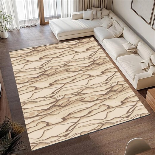 Neutral Marble Pattern Rug With Organic Veins, Minimal Stone Look Abstract Area Rug - Etsy