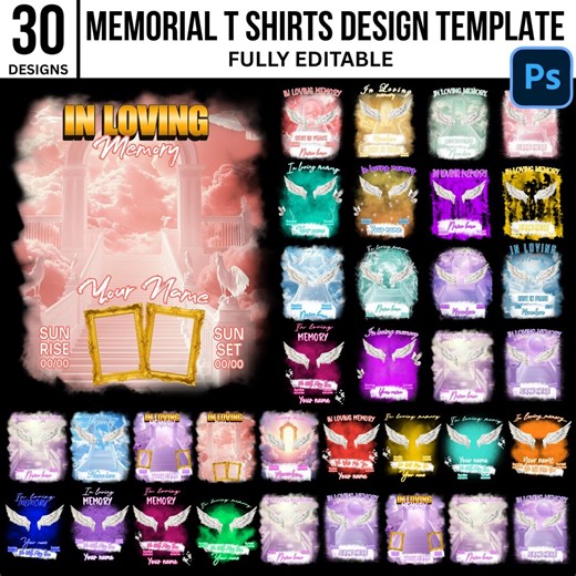 In Loving Memory T-shirt Design Template: Editable Memorial PSD (digital Download) - Etsy
