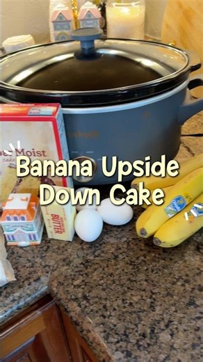 Banana Upside Down Cake with Caramelized Bananas🍌#bananas #bananacake