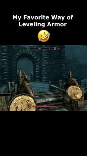 My Favorite Way of Leveling Armor 🤣 #skyrim #elderscrolls #shorts