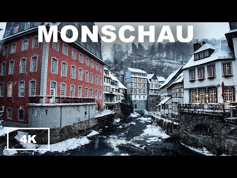 Monschau 🇩🇪 Awarded as Germany's most beautiful small town ❄️ Fairytale Snow Walking Tour 4K