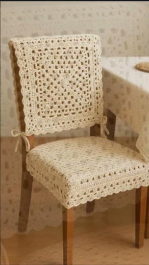 Crochet dining chair cover with granite stitch 💕♥️