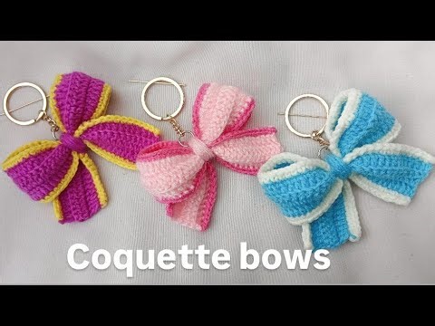 Easy Crochet Coquette Bow Tutorial 🎀✨| 10 minutes crochet project 🩷✨