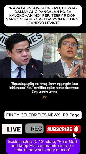 "NAPAKASINGUNGALING MO, HUWAG IDAMAY ANG PANGALAN KO SA KALOKOHAN MO" REP. TERRY RIDON