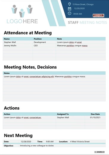 Staff Meeting Attendance Notes Template | Printable & Editable (digital Download) - Etsy Canada