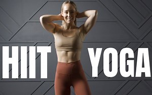 【Heather Robertson】35分钟瑜伽&HIIT融合训练，无器械无跳跃，低冲击燃脂，力量提升！