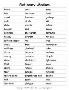 View 22 Printable Pictionary Words Easy