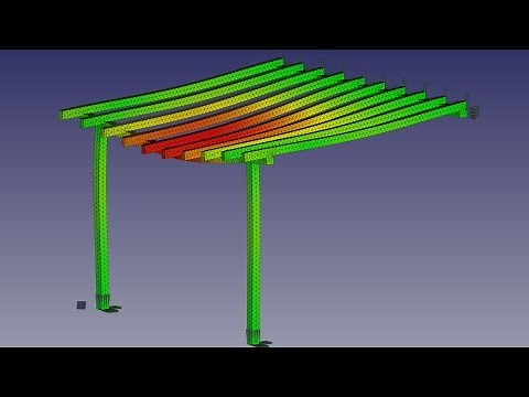 FreeCAD FEM Tutorial Self-Weight Analyse eines Carports