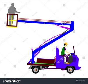 Illustration Boom Lift Isolated On White Stock Vector (Royalty Free) 1732759937 | Shutterstock