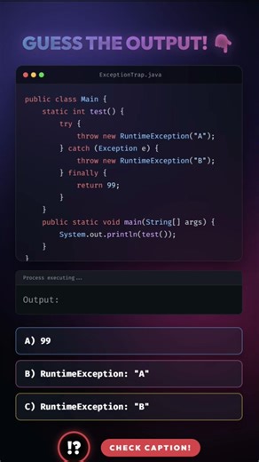 Finally block in Java | Exception Trap #java #codingconcepts