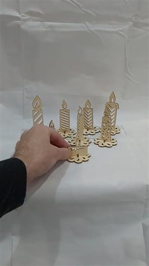 Candles Laser Cut Design, 8 SVG DXF Pattern, Laser Cutting Vector Model