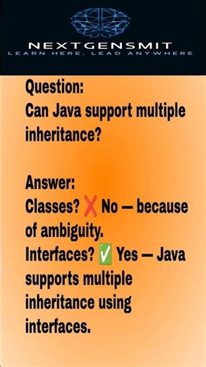 Multiple Inheritance. #codinginterviewquestions #javainterview #code #coding #interviewquestions