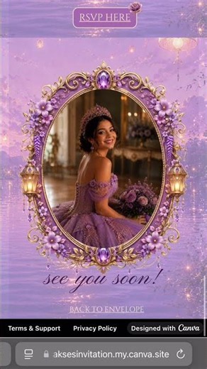 The Most Elegant Purple & Gold Quinceañera Invitation 💜✨