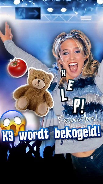Niet enkel naar justin bieber worden er spullen gegooid,ook naar K3!😨dat is gevaarlijk 💥#k3 # k3blooper #fail #viral #funny #epic #fy #foryou #😂