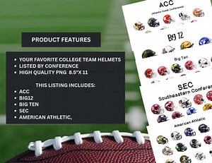 College Football Game Day Planner Stickers, Instant Download PNG - Etsy Australia