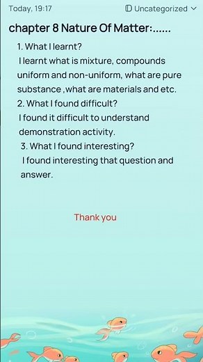 class 8 science learner diary chapter 8 Nature of matter:elements, compounds, and mixture