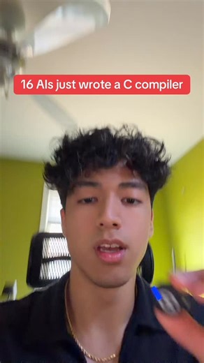 16 AI coding agents just built a C compiler from scratch. An Anthropic researcher ran a multi-agent AI experiment using Claude Opus. No software engineers. No templates. Pure AI software development. The task: write a Rust compiler capable of compiling the Linux kernel. Two weeks of parallel AI coding. 100,000 lines of code. $20K in API costs. It works. Boots Linux on x86, ARM, and RISC-V. This is what AI replacing developers actually looks like. Not autocomplete — full AI coding assistants coor