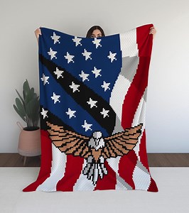 American Flag C2c Crochet Pattern: Bald Eagle, Stars & Stripes (digital Pattern) - Etsy