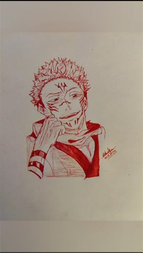 Drawing the King of Curses 👑 | Sukuna #JJK #Shorts