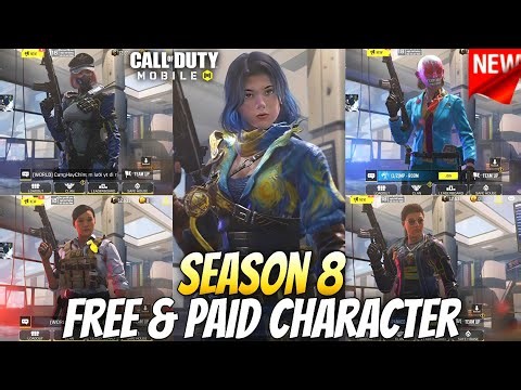 Season 8 All New Upcoming Character in Lobby Preview! (2025) | S8 Free & Paid Skins | Codm Leaks