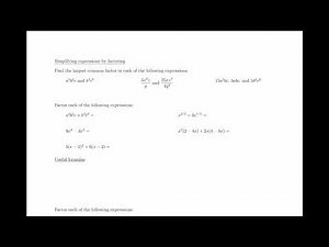 Precalculus Refresher, module 1, part c: simplifying expressions by factoring