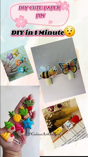 DIY Cute Paper Pins | Easy & Adorable Paper Clips Ideas for Kids & Journaling #shorts #paperpincraft