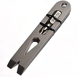 Titanium EDC Pry Bar Multitool Keychain Screwdriver Crowbar Cross Head Screw 2.9inches Mini Pocket Tool
