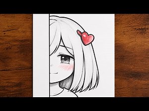 Beautiful Anime Girl Pencil Sketch | Anime Drawing Step by step