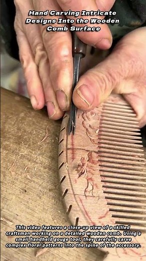 Hand Carving Intricate Designs Into the Wooden Comb Surface