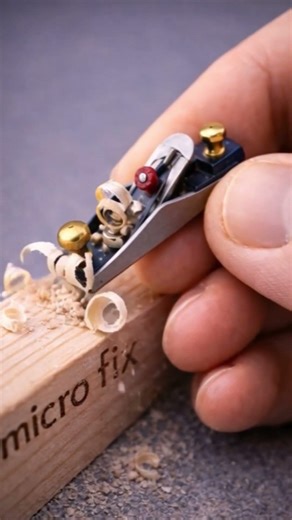 The Smallest Plane You’ll Ever See 😱#microtools #tinytools #miniature #handplane #woodworking