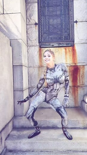 Emerald Gordon Wulf on Instagram: "Viral dance trend gone awry Gargoyle costume by @shapeshifterzco #flexible #flexibility #contortion #contortionist #circus #dance #cirque #funny"