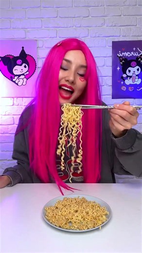 Noodle Ninja Tricks! 🍜✨ | Mastering Long Hair While Slurping Noodles