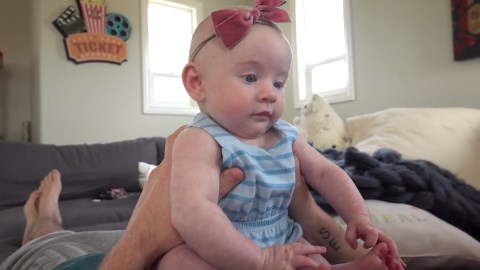 Our Baby's First Time Laughing At 2 Months Old Caught On Camera!!!