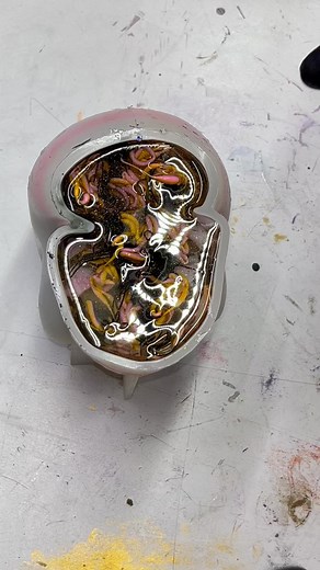 Skull filled with 3d printer poop. I love these colors. 😊 I’m fully aware that there are other ways of reusing printer poop, this is how I choose to use mine. #resin #epoxy #resinart #epoxyart #craft #crafting #skull #art #epoxycrafts #resincrafts #resinartist #epoxyartist #demolding #demold #unmolding #create #creative #unique #oneofakind #handmade #artistoninstagram #artofinstagram #becreative #smallbusiness #love #beautiful #neverstopcreating #unique | Sassy Scales Creations