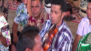 Funga Mohuefa Tonga Kava club singers from the Mapu 'a Vaea Houma Blowholes performing in the Pōhiva Kakala pavilion in honour of Her Royal Highness Princess Angelika Lātūfuipeka Tuku'aho dual Masters degrees. A special night of serenade and celebration. Liukava Royal Residence, Kingdom of Tonga. 10th January, 2013. | Tonga Vision