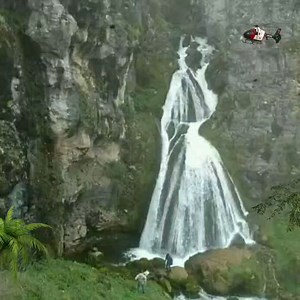 A waterfall in Peru the shape of a bride