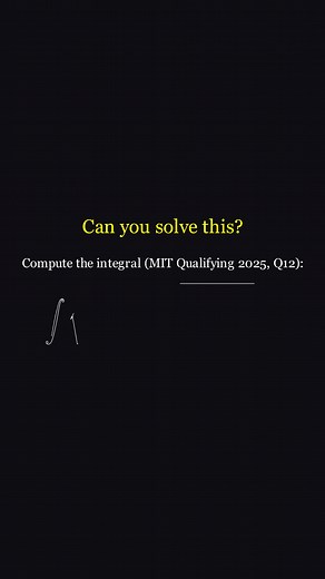 🔥 Day 137 — 2025 MIT Integration Bee (Qualifying) Q12 Evaluate: ∫ sqrt( x * cbrt( x * 4th-root( x * 5th-root( x * … ) ) ) ) dx This “infinite nested radical” looks wild, but it has a self-similar structure. If you call the whole expression y, the nest shows that y = sqrt(x * y). Solve that tiny equation first—then the integral is instant. 👉 Hints • Let y be the entire radical. • Self-similarity ⇒ y = sqrt(x * y) ⇒ y^2 = x y. • Nonzero branch gives y = x (for x ≥ 0). Would you spot the self-sim